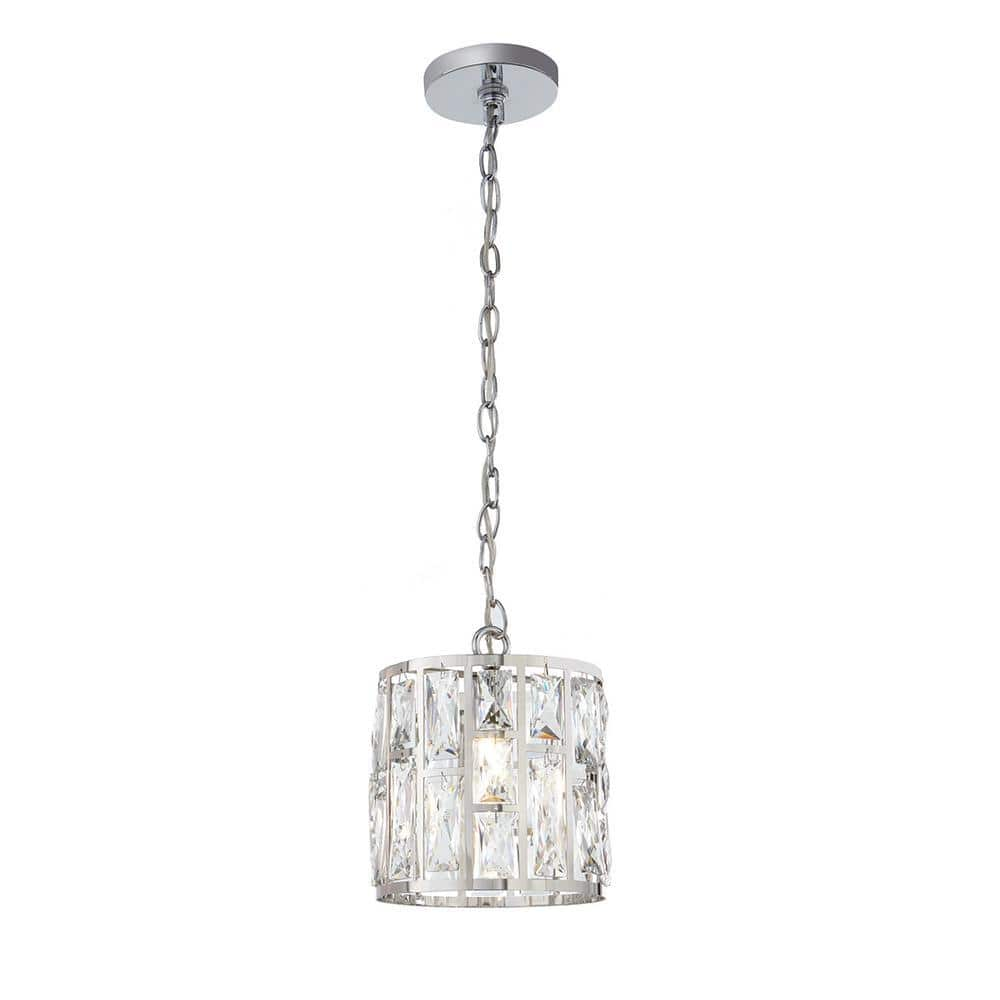 Kristella 1-Light Chrome Crystal Pendant Light