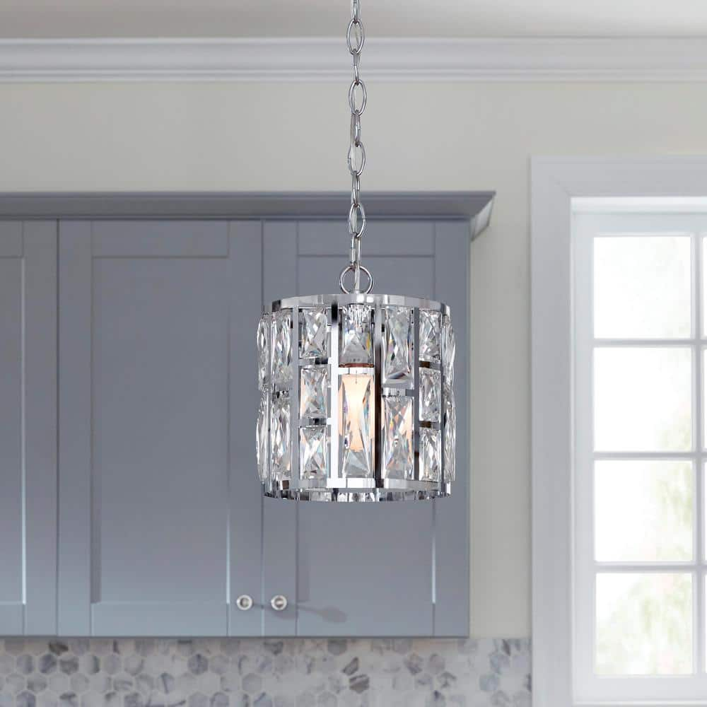 Kristella 1-Light Chrome Crystal Pendant Light