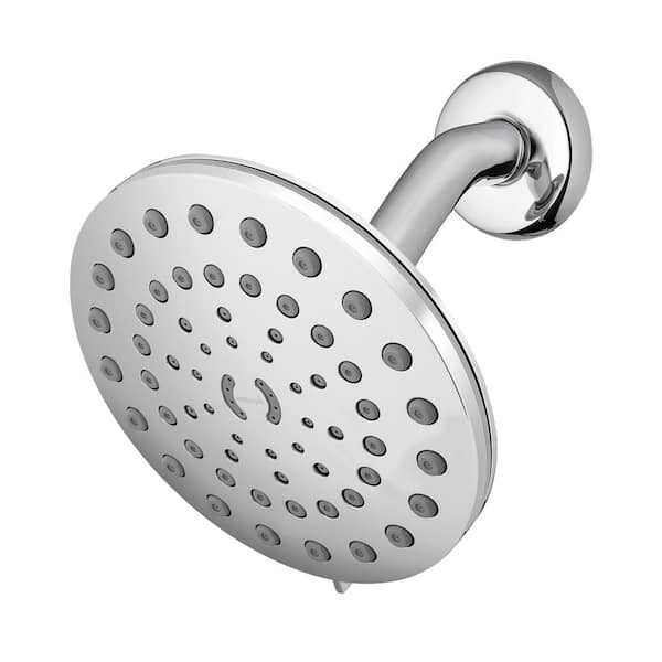 Waterpik 8-Spray Patterns with 1.8 GPM 7 in. Wall Mount Rain Fixed Shower Head in Chrome YPW-833E