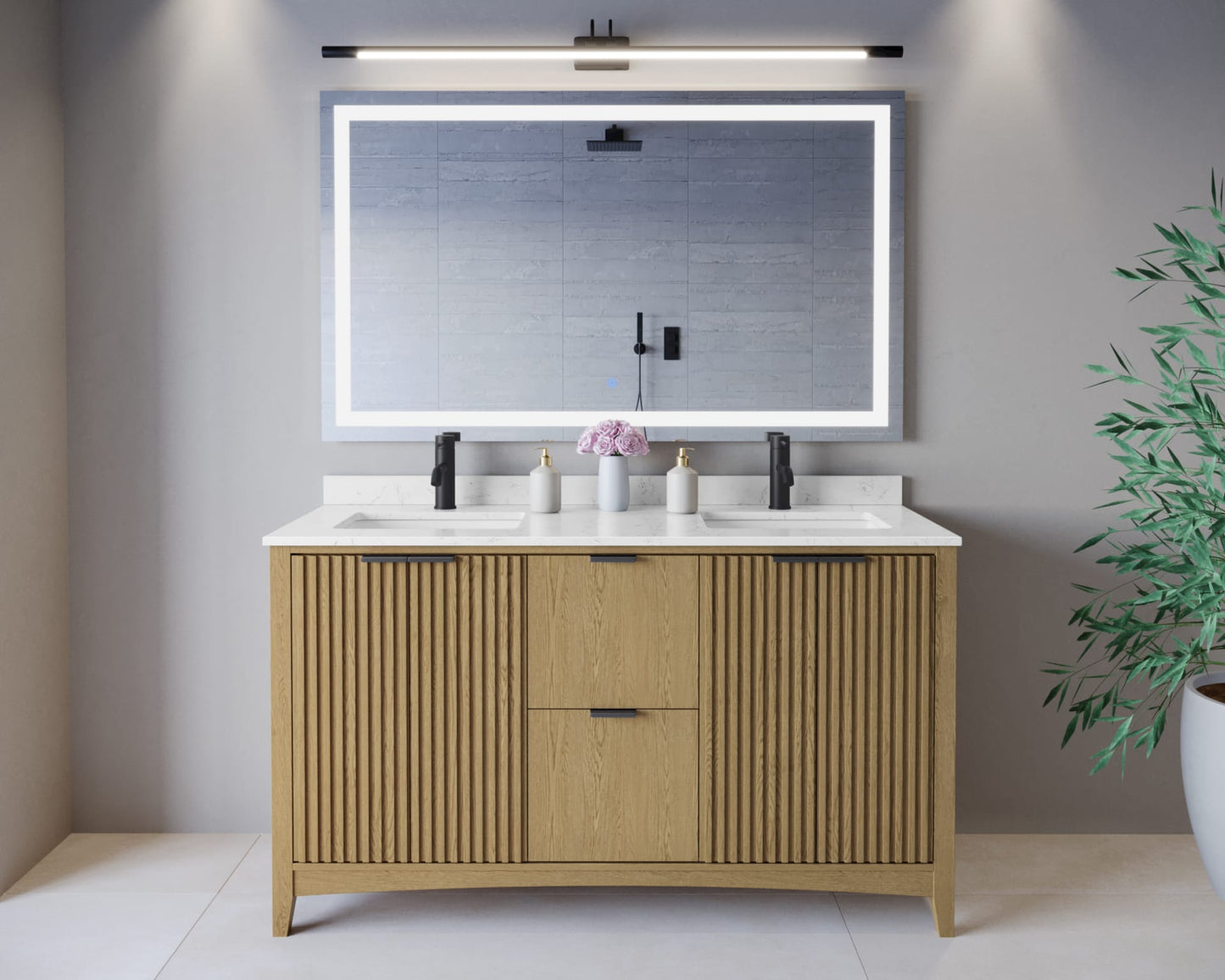 Palmilla Double Bathroom Vanity - 60W x 35H x 22D