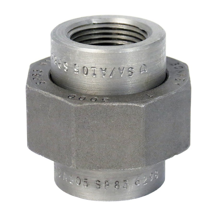 Union, 1/2 in, FNPT, SCH 80/XH, Forged Steel, 3000 lb