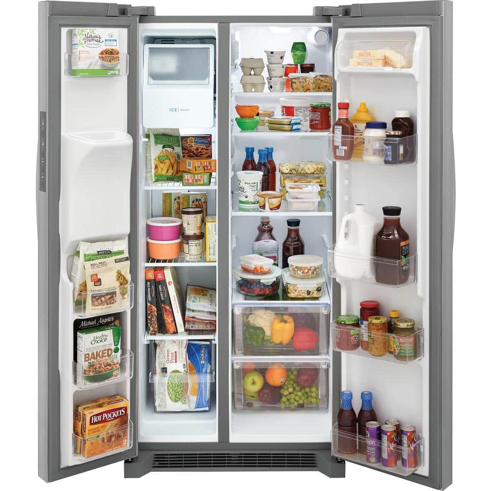 33 in. 22.3 cu. ft. Side by Side Refrigerator in Stainless Steel, Standard Depth