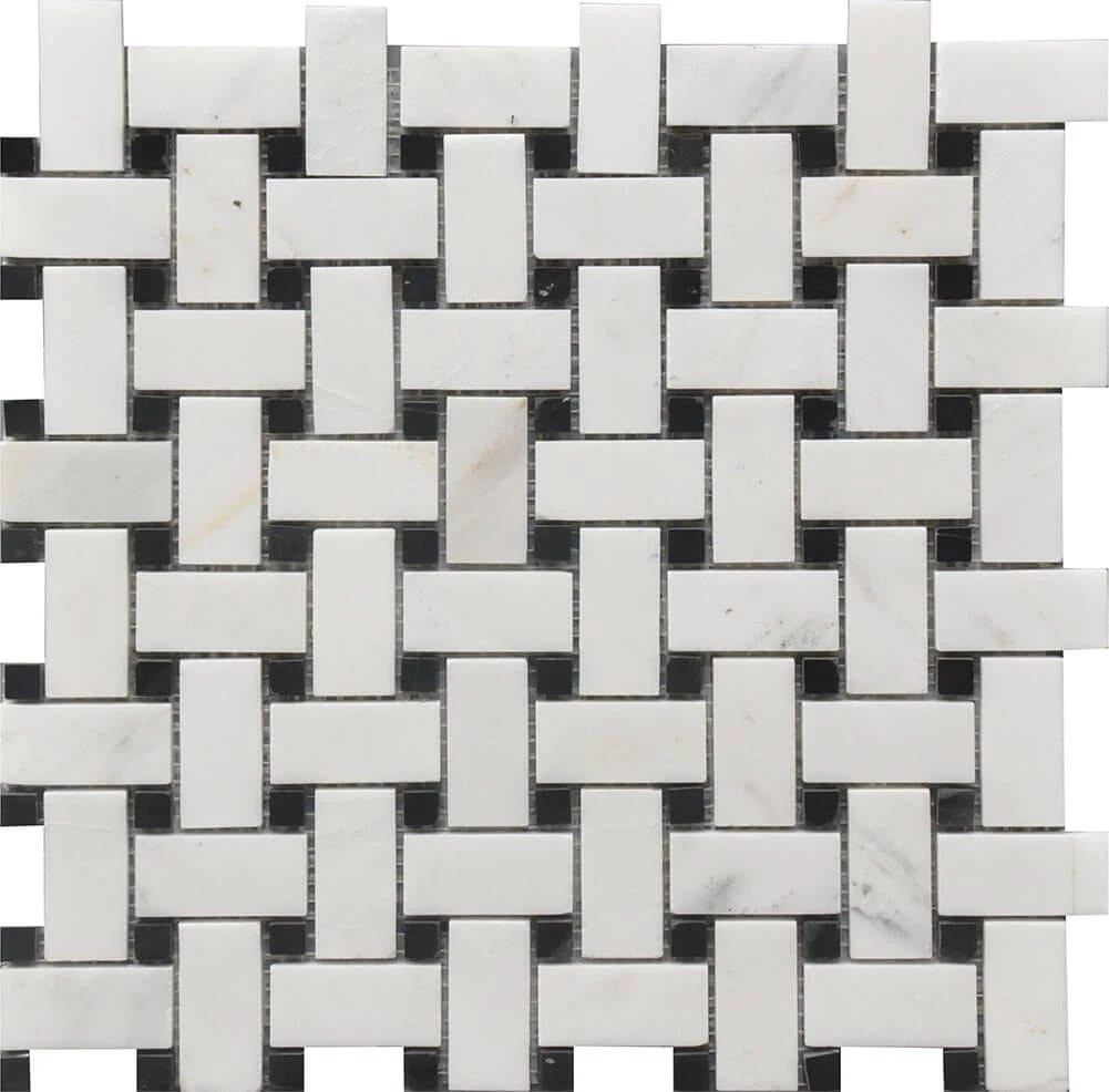 BASKET WEAVE MARBLE BW MOS 12X12