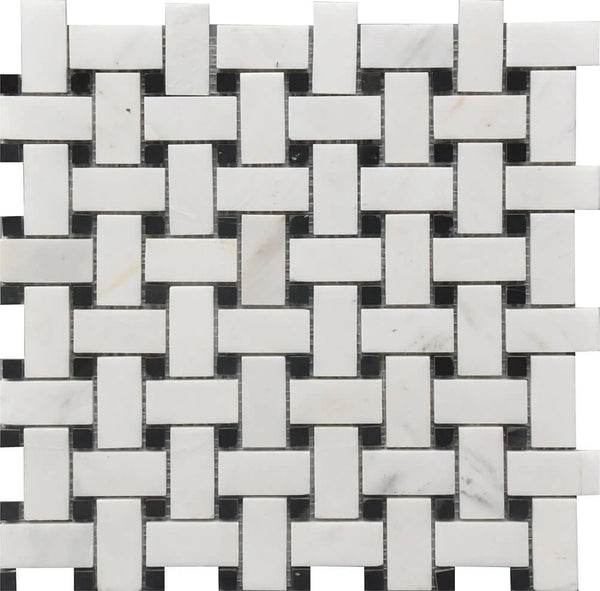 BASKET WEAVE MARBLE BW MOS 12X12