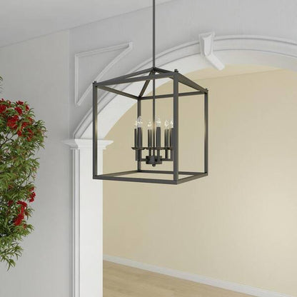 Dawn 6-Light Matte Black Chandelier 16"