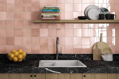 Cloé 5" x 5" Glossy Ceramic Tile in Loire