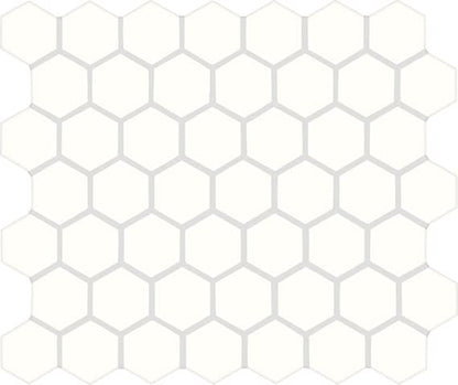 Unglazed Mosaics Ice White Hexagon 1X1 Matte