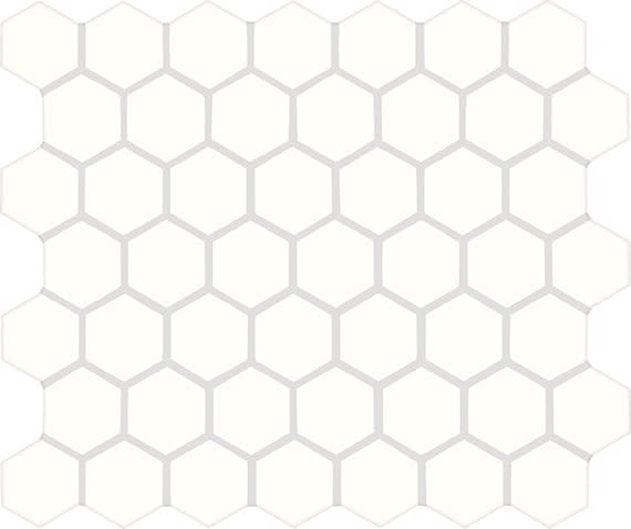 Unglazed Mosaics Ice White Hexagon 1X1 Matte