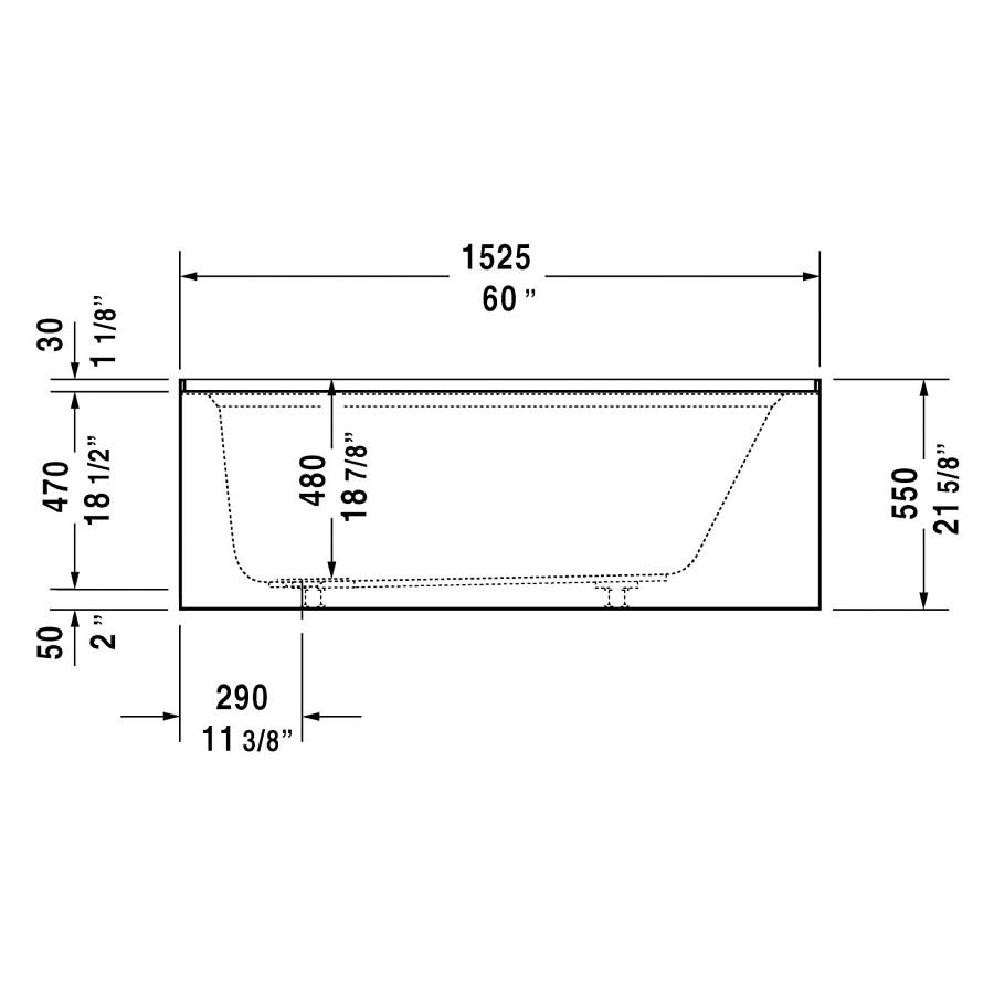 Architec Alcove Tub, 60 x 30 x 20-1/2 in, Left Hand Drain, White