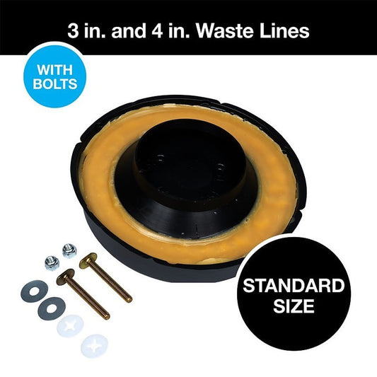 No-Seep® 3 or 4 in No. 1 Wax Gasket with Bolt Set