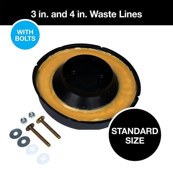 No-Seep® 3 or 4 in No. 1 Wax Gasket with Bolt Set