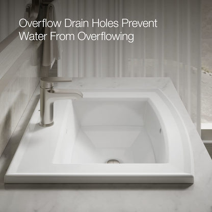 Archer 22-5/8" Drop In Bathroom Sink with 1 Hole Drilled and Overflow