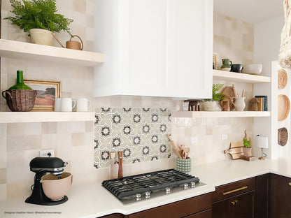 Cloé 5X5 Glossy Ceramic Tile in Creme