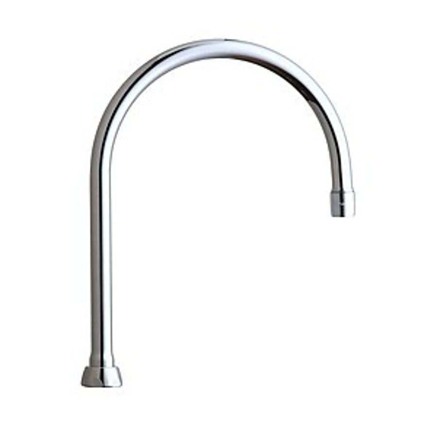 Rigid/Swing Gooseneck Spout, 8 in L, Polished Chrome