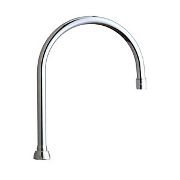Rigid/Swing Gooseneck Spout, 8 in L, Polished Chrome