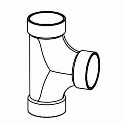 2-Way Cleanout Tee, 6 in, Hub, DWV, PVC