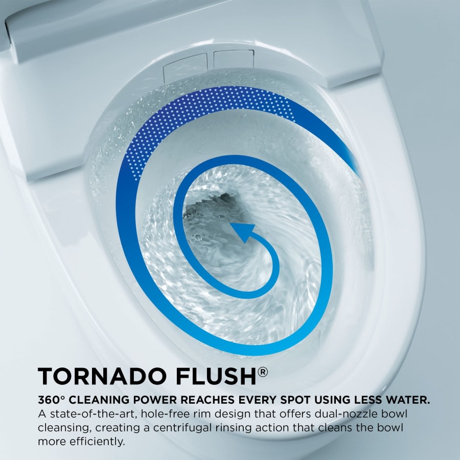 Nexus 1.28 GPF One Piece Elongated Chair Height Toilet with Tornado Flush Technology - Seat Included