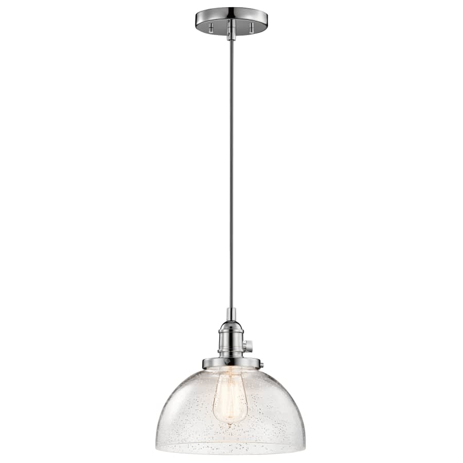 Avery Single Light 10" Wide Pendant with Clear Seedy Glass Shade