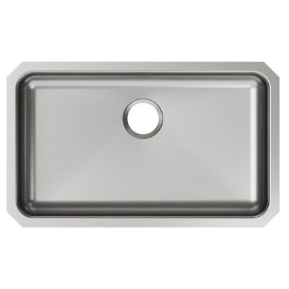 Lustertone™ Classic Single Bowl Kitchen Sink, Under Mount, ADA, 30-1/2 x 18-1/2 in, 5-3/8 in Bowl Depth, 18 ga Lustrous Satin Steel, Stainless