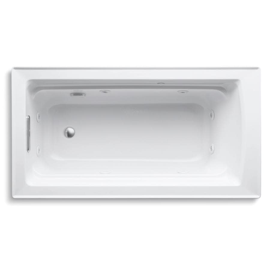 Archer Collection 60" Drop In Jetted Whirlpool Bath Tub with Reversible Drain