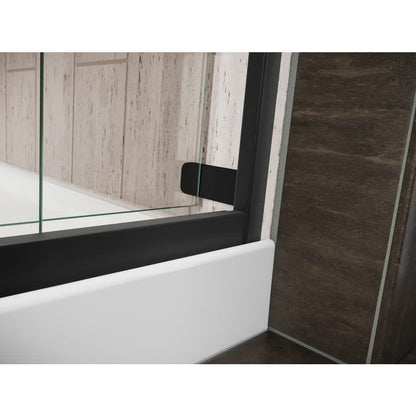 Levity 59-3/4" High x 59-5/8" Wide Sliding Frameless Tub Door with Clear Glass