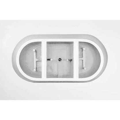 Bordeaux 54 in. Acrylic Flatbottom Freestanding Bathtub in White/Brushed Nickel