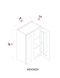 Wall Cabinet - 24"W x 36"H x 12"D Glass Door Only