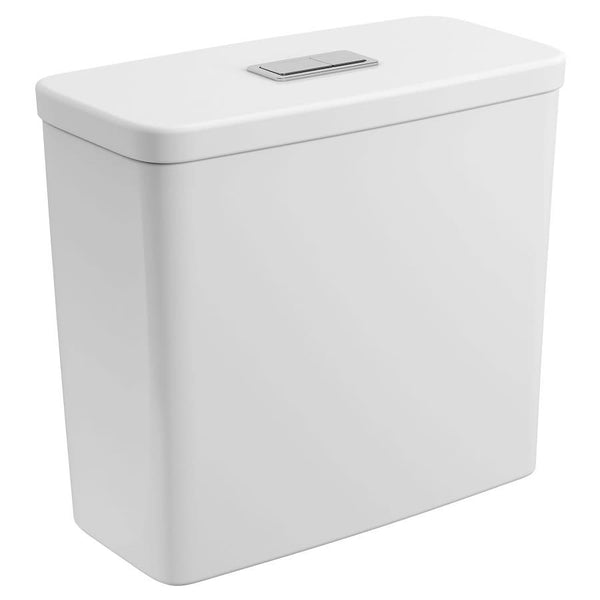 Eurocube® Toilet Tank, Bowl Mount, 12 in Rough, Top Push Button, 1/1.28 gpf Dual Flush, Alpine White