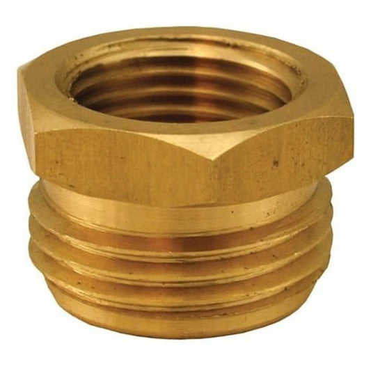 Garden Hose Adapter, 3/4 x 1/2 in, Male Hose Thread x FNPT, Brass