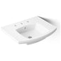 Kelston 24" Rectangular Vitreous China Pedestal Bathroom Sink with Overflow and 3 Faucet Holes at 8" Centers