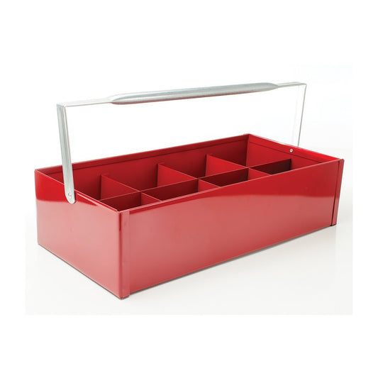 Fitting Tote Tray With 8 Dividers, 18 ga, Steel