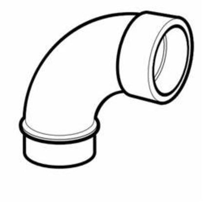 DWV Long Turn Street 90 deg Elbow, 2 in, Spigot x Hub, ABS