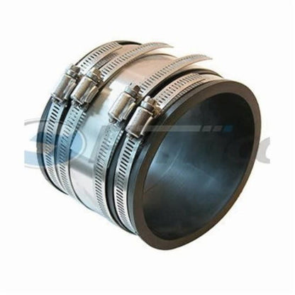 Shielded Transition Coupling, 6 in, PVC/Stainless Steel