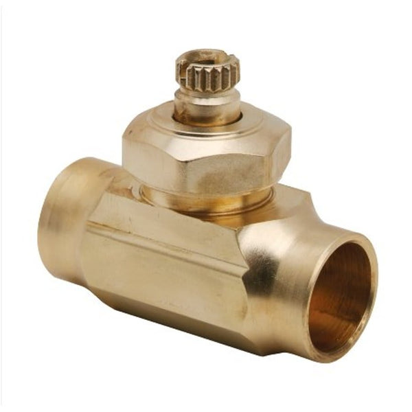 Multi Turn Straight Stop, Screwdriver Stop, 1/2 in, C x Fitting, Brass