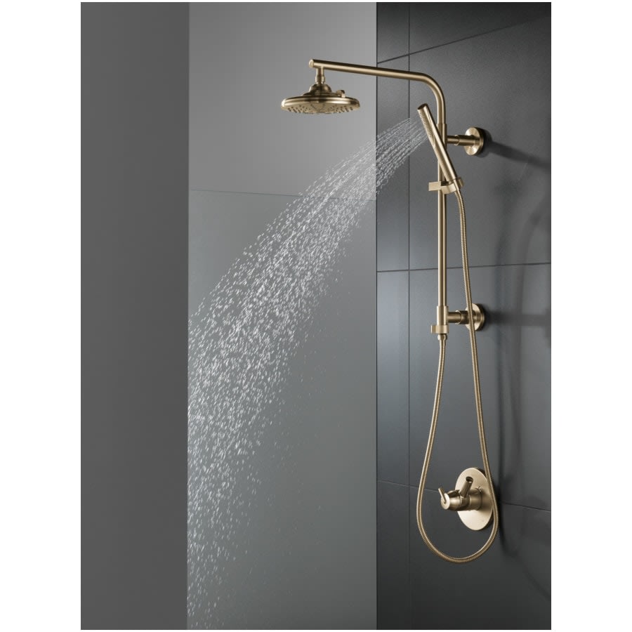 Emerge 18" Round Shower Column with Hose and Integrated Diverter - Less Shower Head and Hand Shower