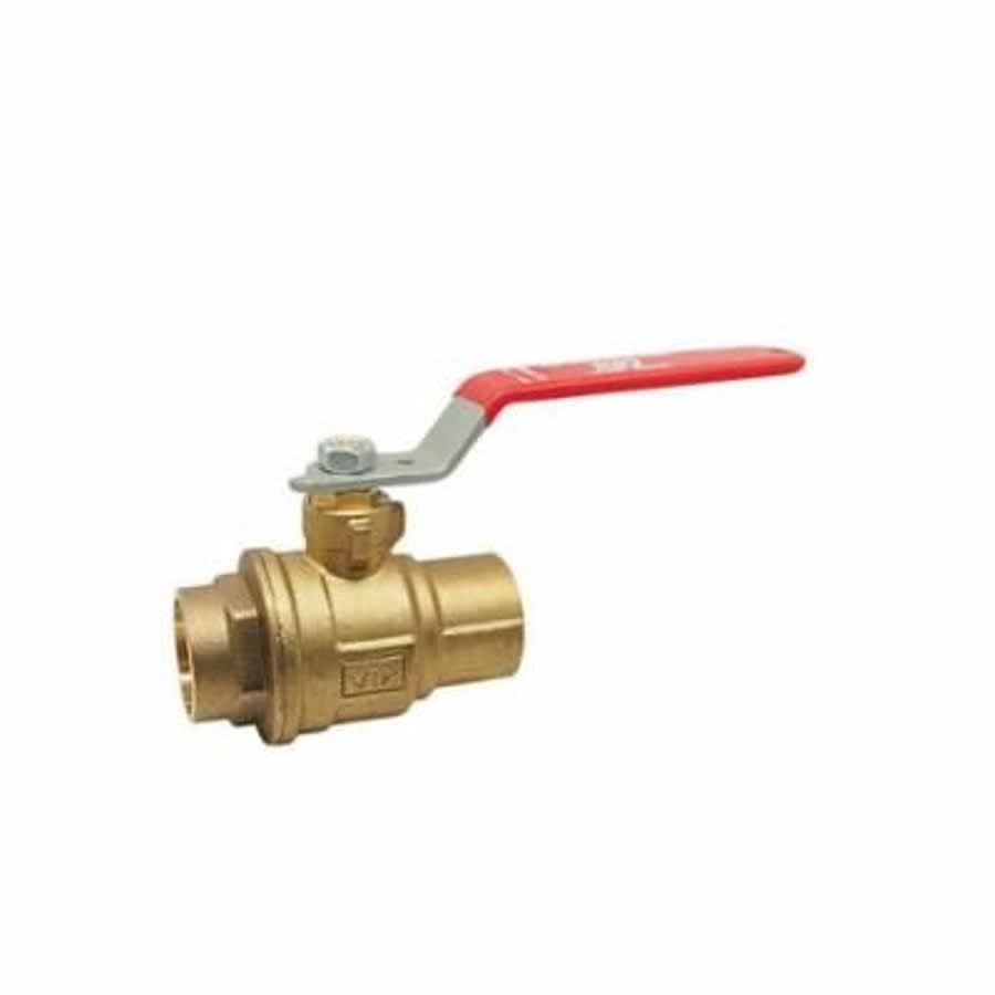 2-Piece Ball Valve, 3 in, C, Full Port, Plated Brass Ball, Brass
