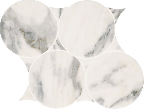 Eclessia Marble Arabescato Argento Circle 6X6 Polished