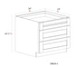 Drawer Base Cabinet - 36"W x 34- 1/2"H x 24"D - 3DRW
