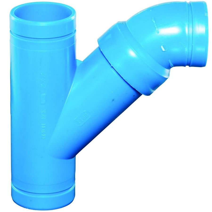 Blueline™ Acid Waste Combination Wye and 45 deg Elbow, 3 in, Polypropylene