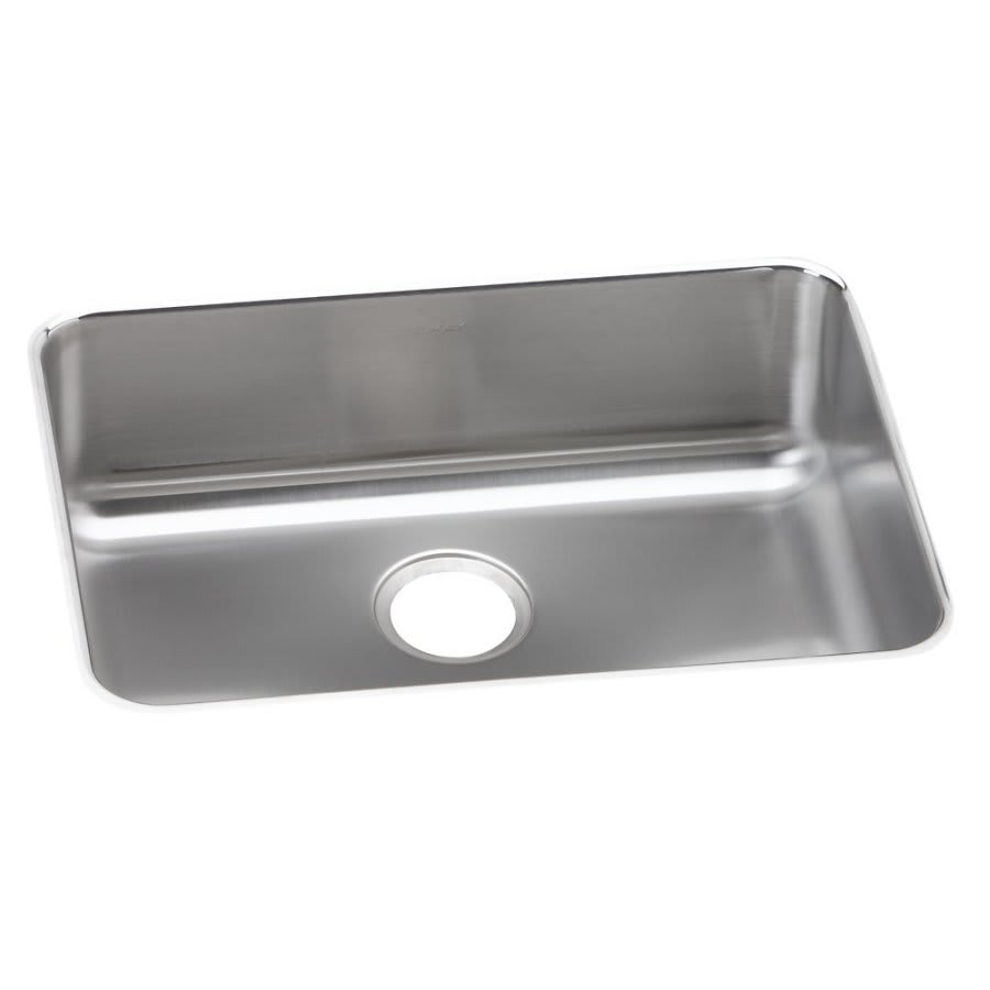 Lustertone™ Classic Single Bowl Kitchen Sink, Under Mount, 25-1/2 x 19-1/4 in, 8 in Bowl Depth, 18 ga Lustrous Satin Steel, Stainless