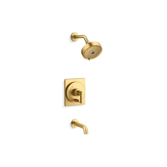 Castia™ by Studio McGee Pressure Balanced Tub & Shower Trim, Vibrant Brushed Moderne Brass