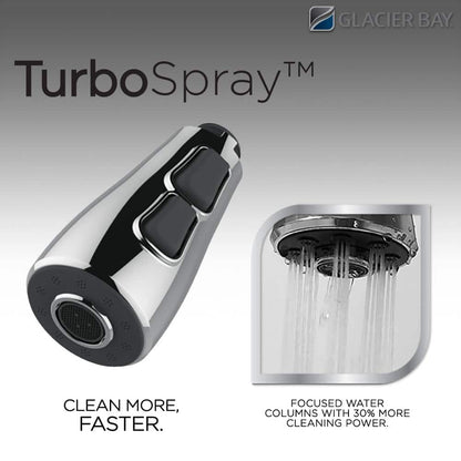 Glacier Bay McKenna Single-Handle Pull Down Sprayer Kitchen Faucet in Stainless Steel with TurboSpray and FastMount