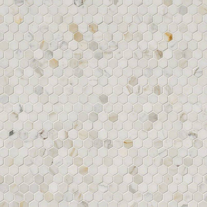 Calacatta Gold 1” Hexagon Mosaic Tile