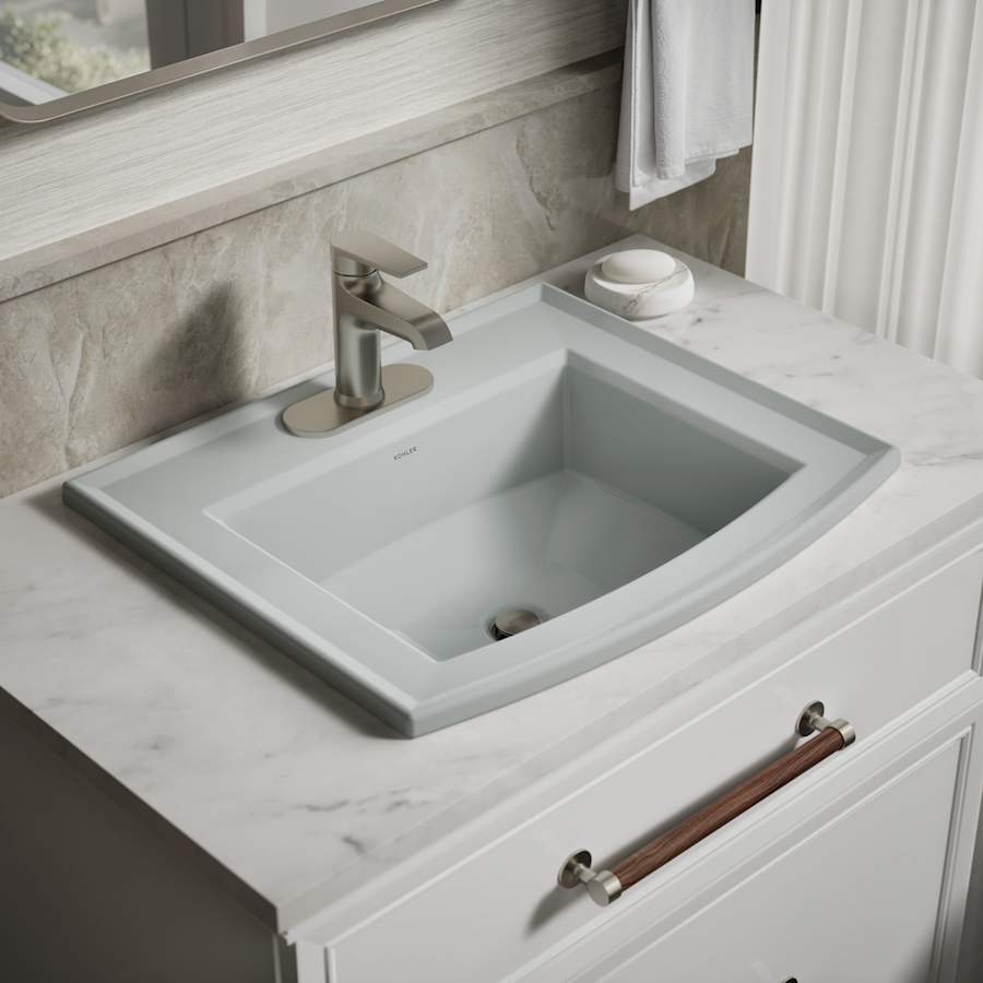Archer 22-5/8" Drop In Bathroom Sink with 3 Holes Drilled and Overflow