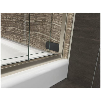 Levity 74" High x 47-5/8" Wide Bypass Semi Frameless Shower Door with Clear Glass