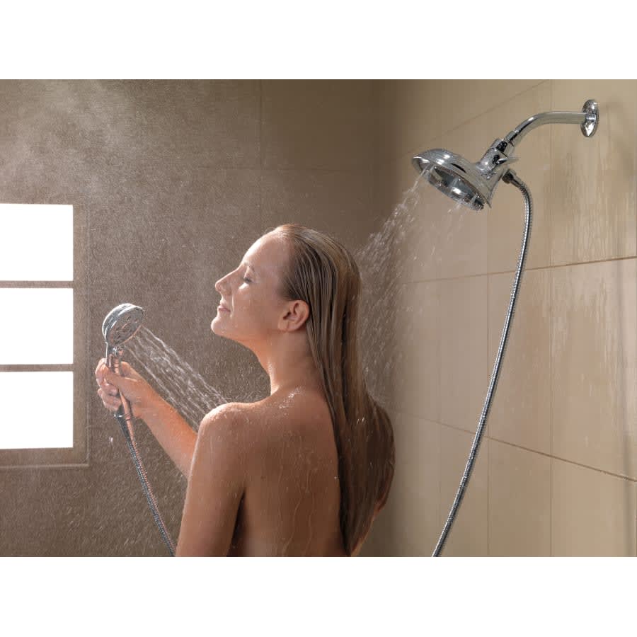 Universal Showering 2.5 GPM Multi Function 2-in1 In2ition Shower Head and Hand Shower with Magnetic Docking and H2Okinetic Technology