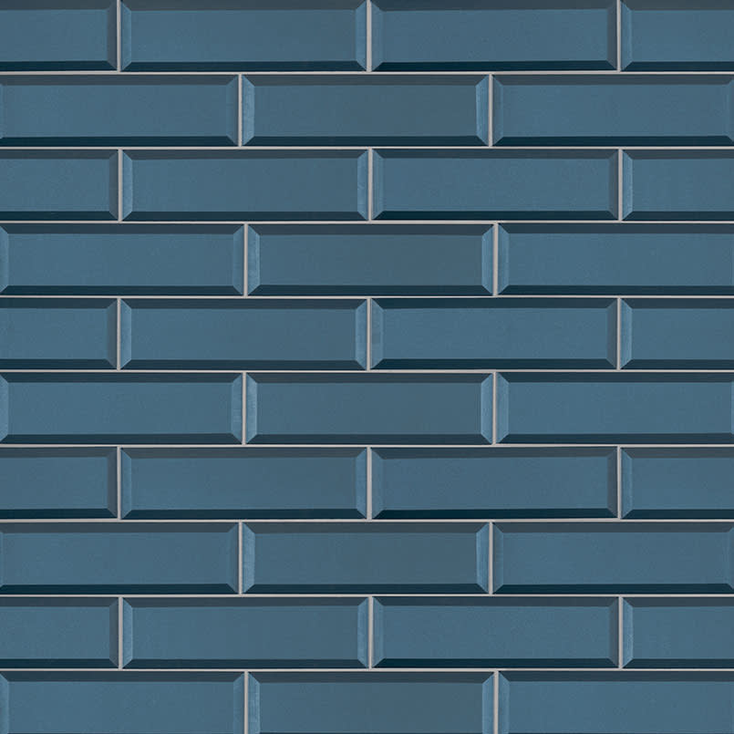 Tahiti Blue Glass Tile Beveled