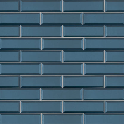 Tahiti Blue Glass Tile Beveled