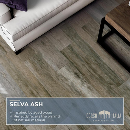 Selva Ash 8 in. x 40 in. Wood Look Porcelain Floor and Wall Tile (12.92 sq. ft./Case)