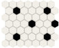 Color Story Mosaics White / Black / Matte Hexagon 1.5X1.5 Matte